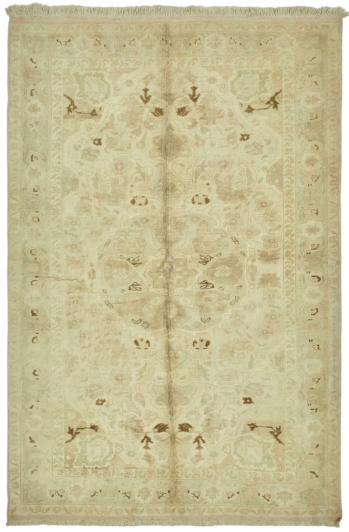 6x9 Beige Vintage Anatolian Rug - 49392