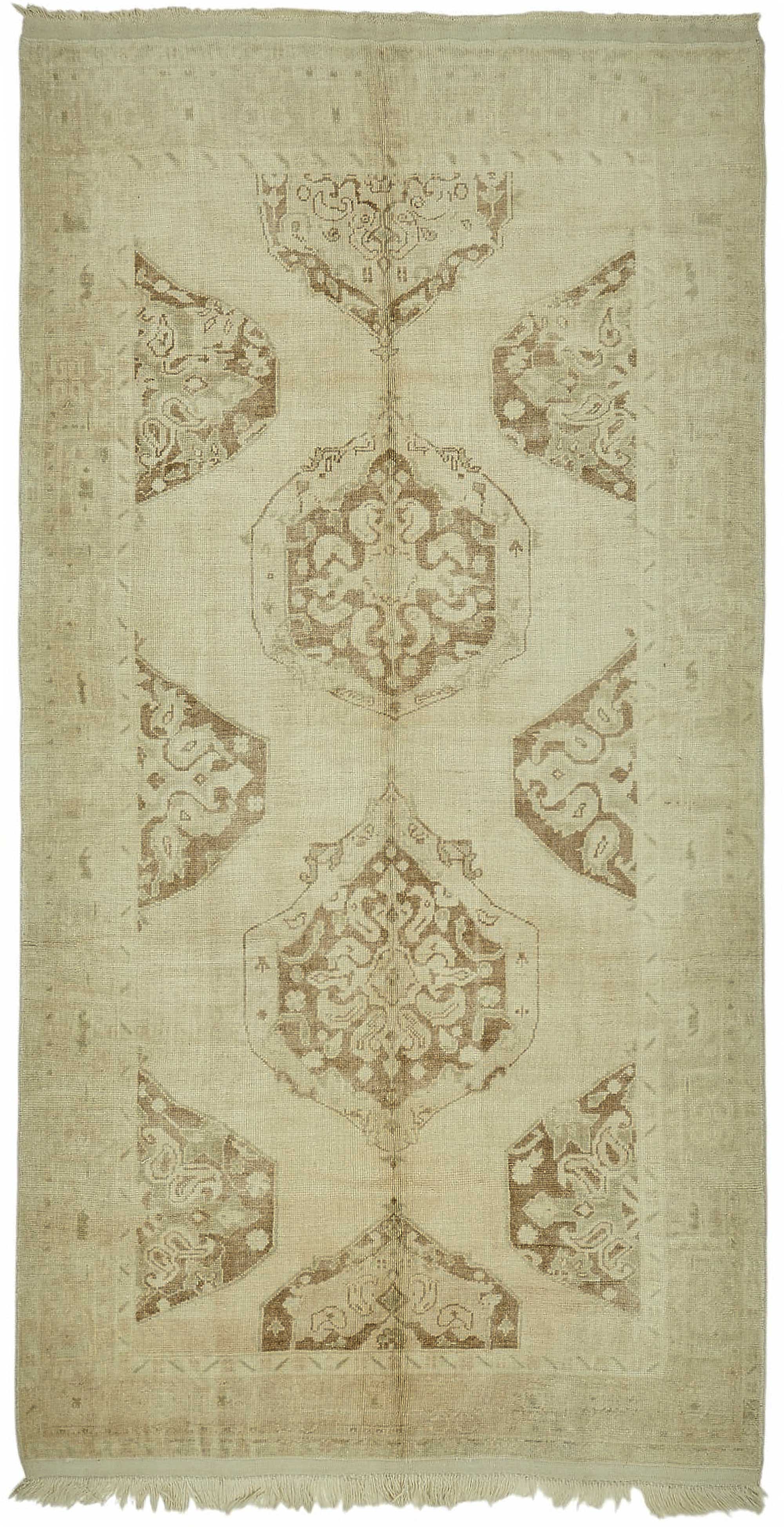 5x10 Beige Vintage Anatolian Rug - 49393