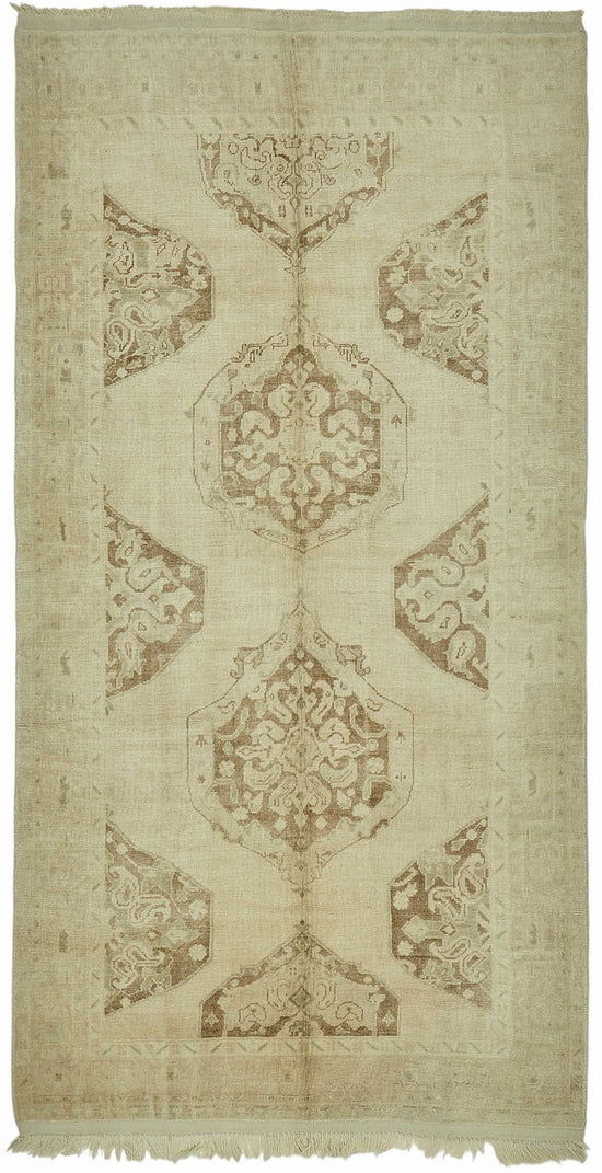 5x10 Beige Vintage Anatolian Rug - 49393