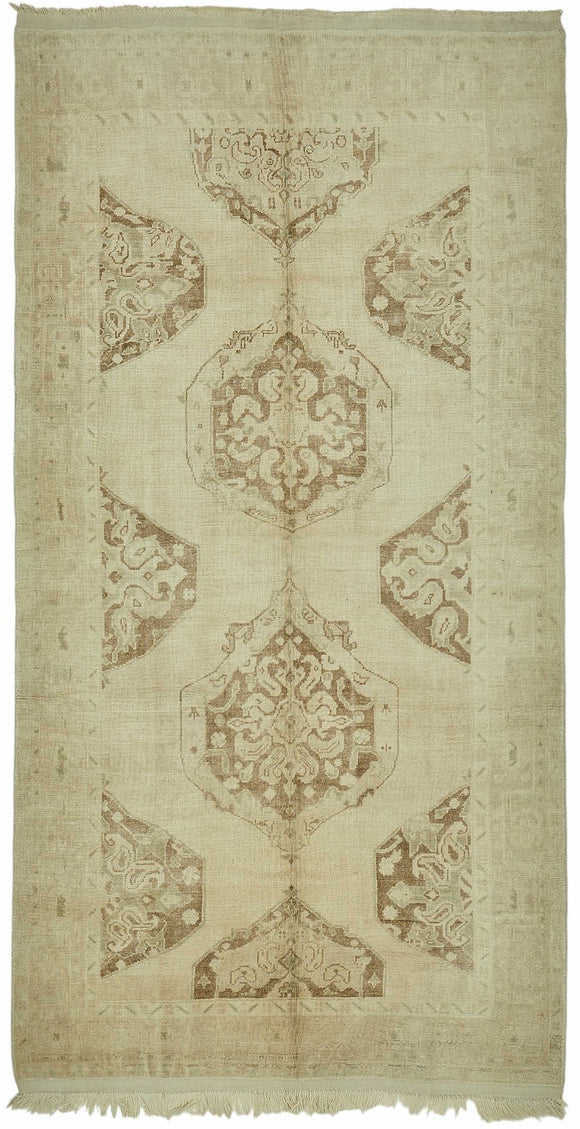 5x10 Beige Vintage Anatolian Rug - 49393