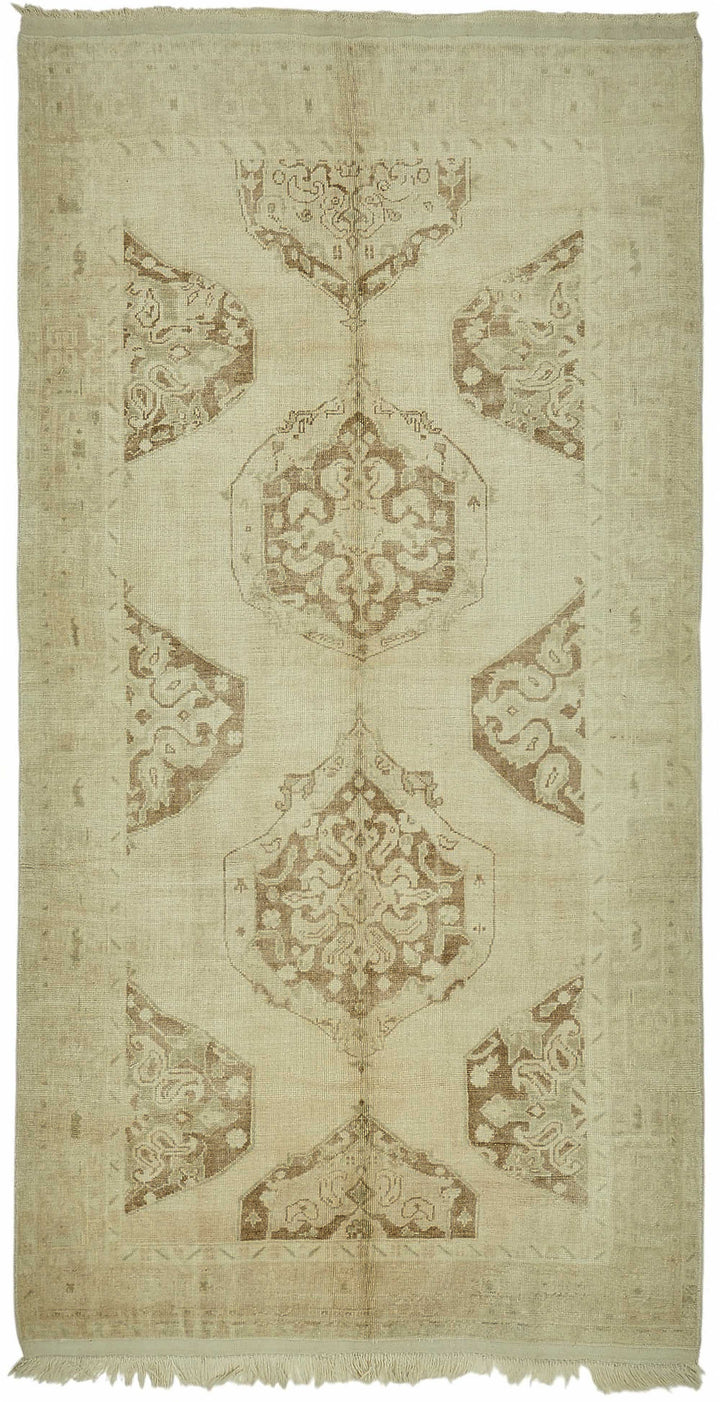 5x10 Beige Vintage Anatolian Rug - 49393