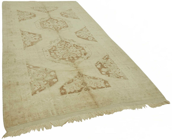 5x10 Beige Vintage Anatolian Rug - 49393