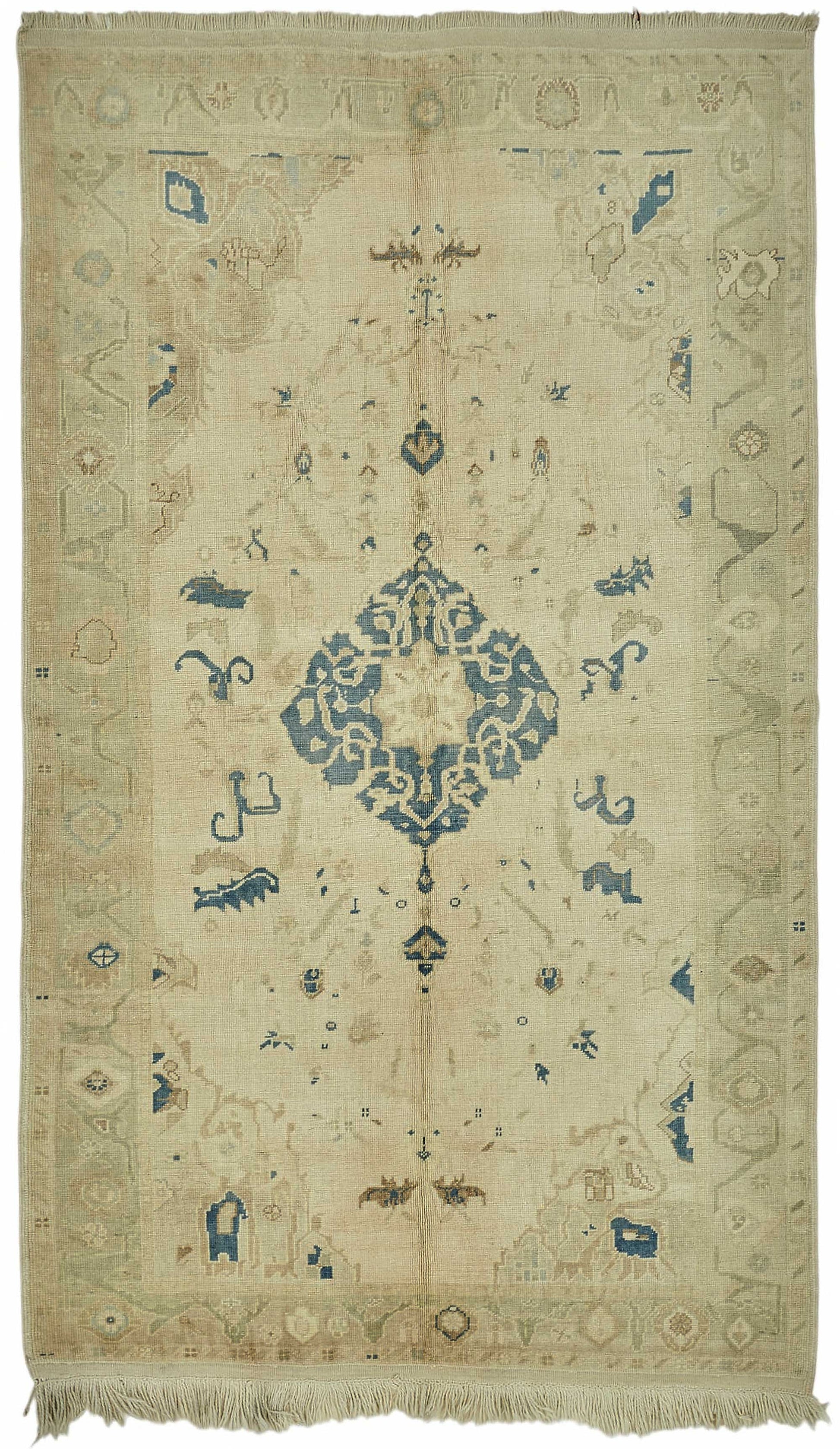 6x9 Beige Vintage Anatolian Rug - 49394