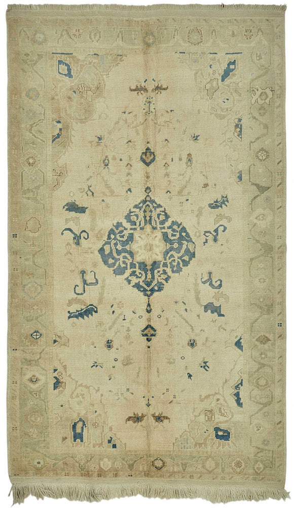 6x9 Beige Vintage Anatolian Rug - 49394