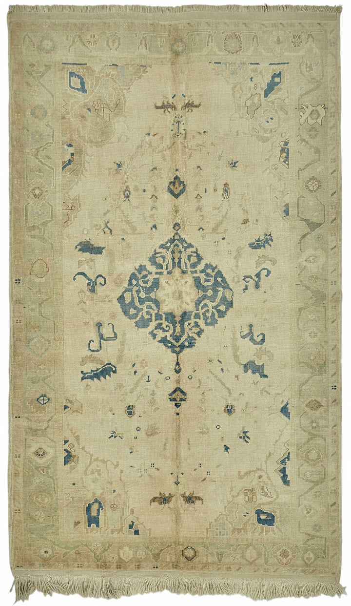 6x9 Beige Vintage Anatolian Rug - 49394