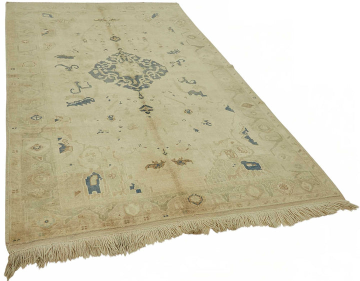 6x9 Beige Vintage Anatolian Rug - 49394