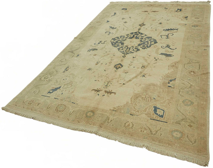 6x9 Beige Vintage Anatolian Rug - 49394
