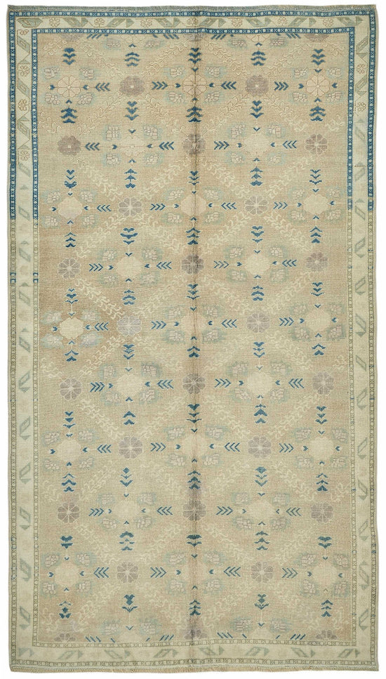 5x9 Beige Vintage Anatolian Rug - 49400
