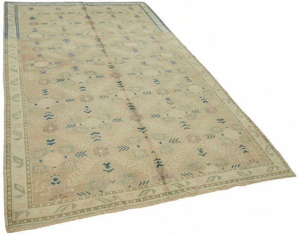 5x9 Beige Vintage Anatolian Rug - 49400