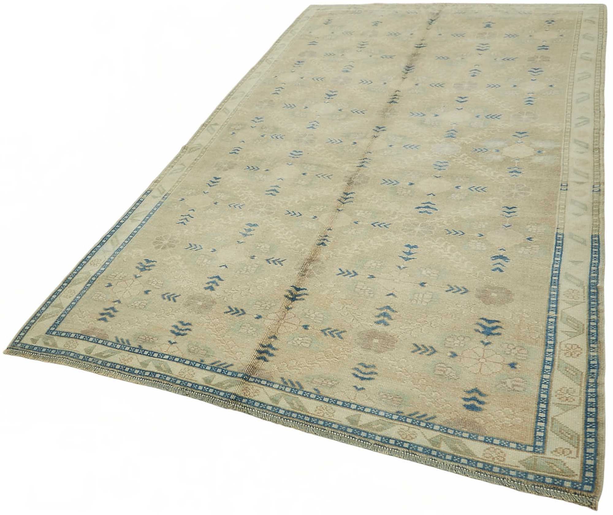 5x9 Beige Vintage Anatolian Rug - 49400