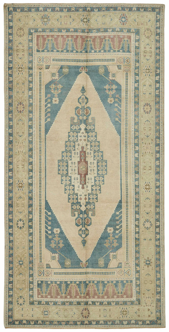 5x10 Beige Vintage Anatolian Rug - 49402