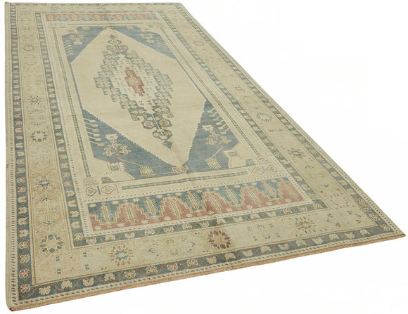 5x10 Beige Vintage Anatolian Rug - 49402