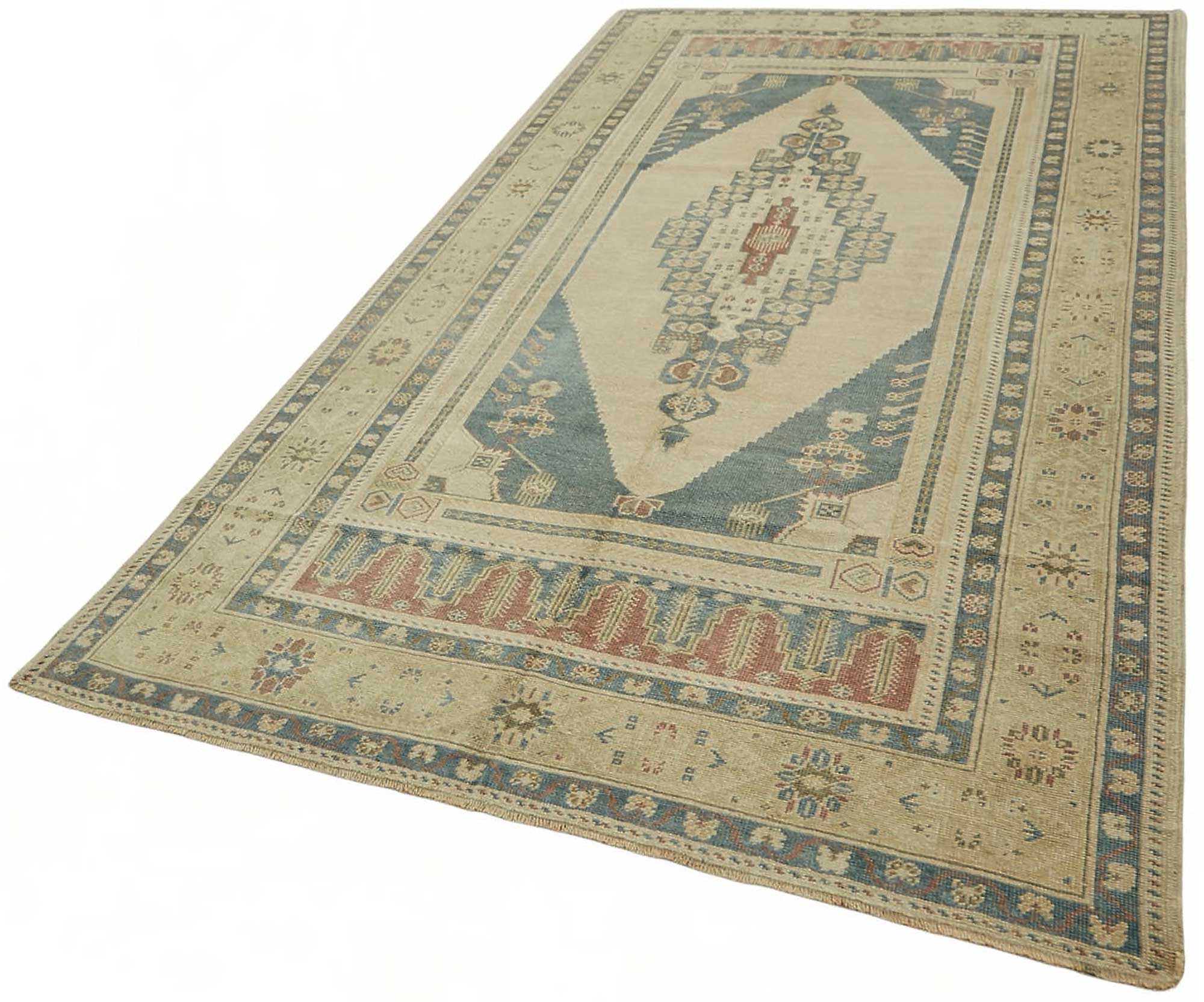 5x10 Beige Vintage Anatolian Rug - 49402