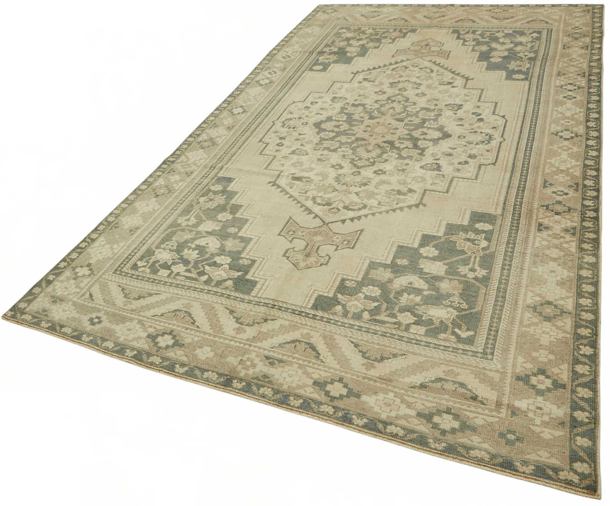 6x11 Beige Vintage Anatolian Rug - 49405