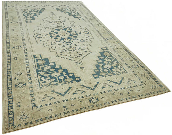 6x11 Beige Vintage Anatolian Rug - 49407