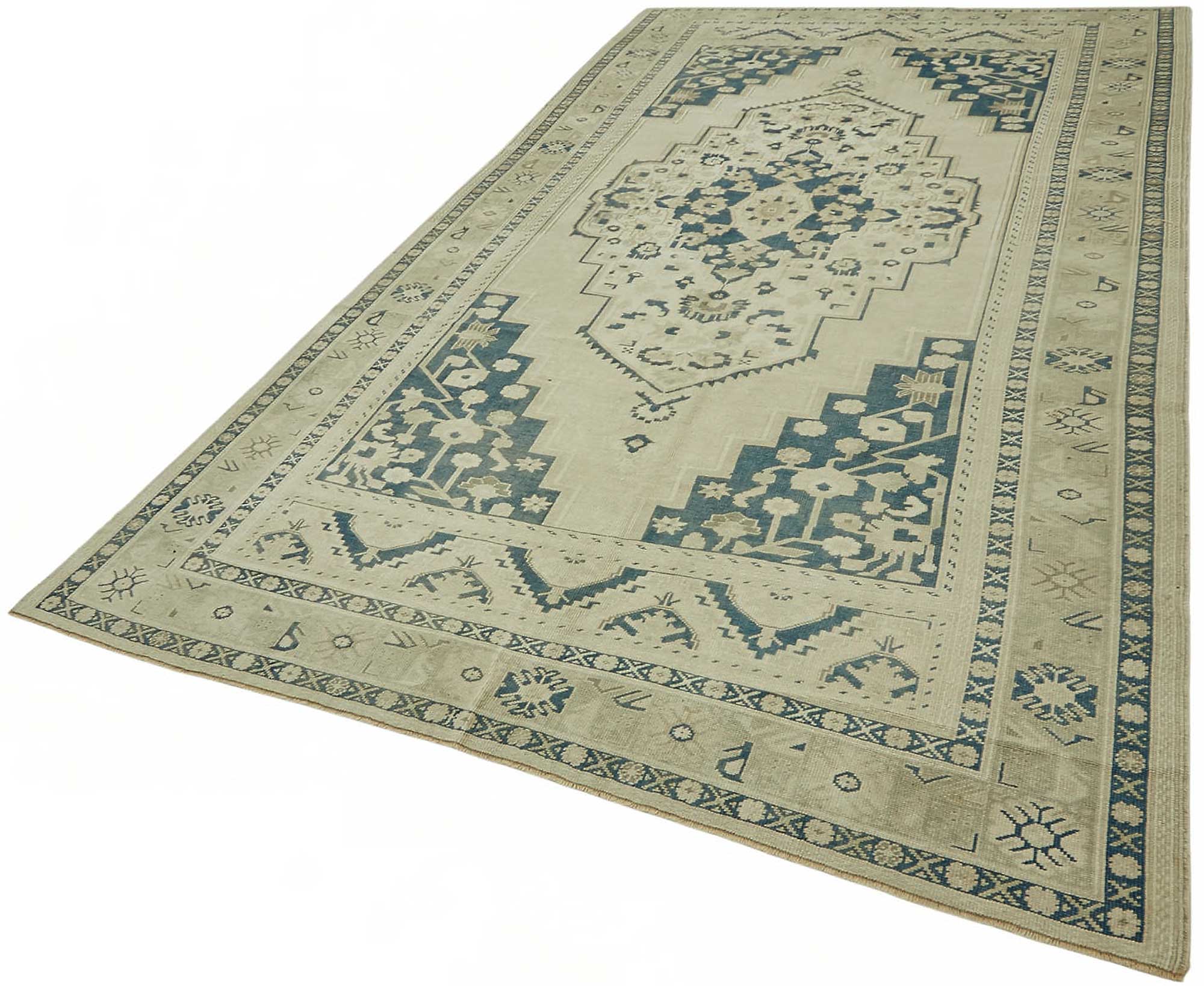 6x11 Beige Vintage Anatolian Rug - 49407