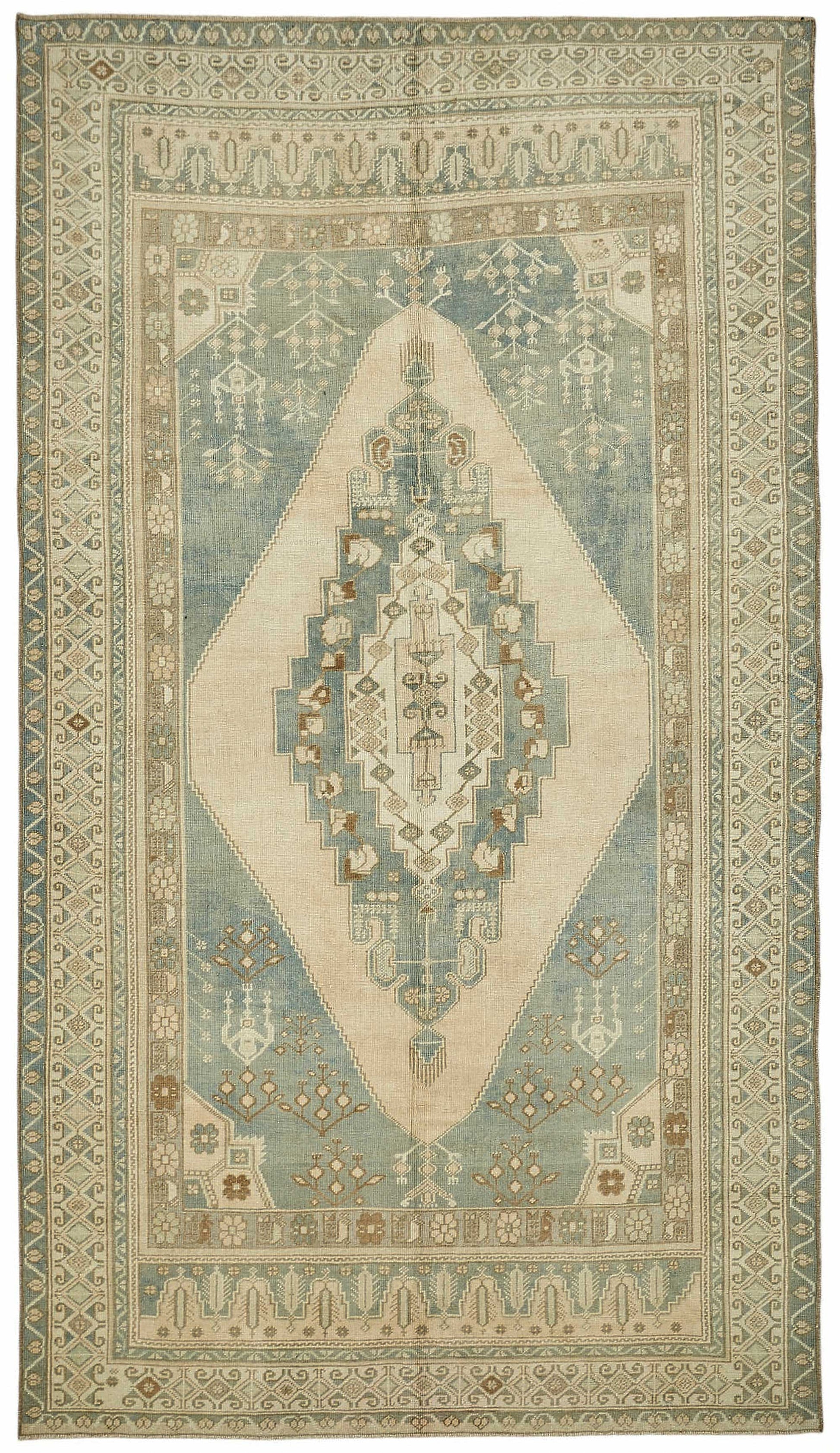6x10 Beige Vintage Anatolian Rug - 49408