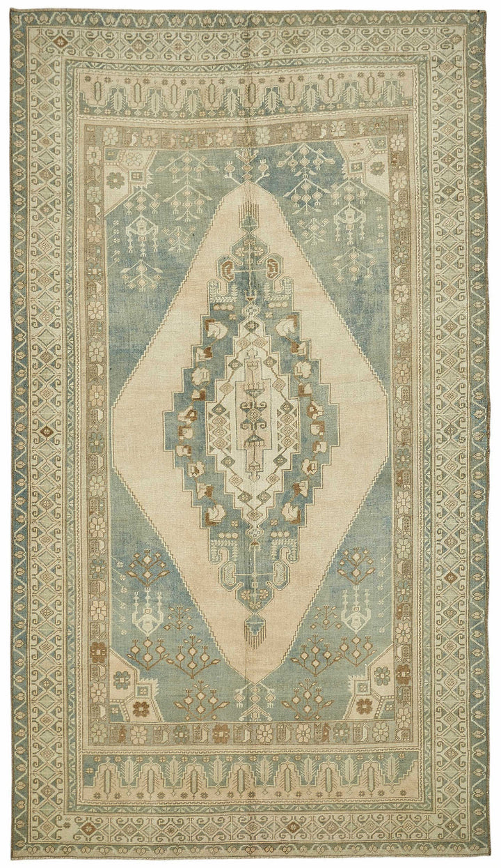 6x10 Beige Vintage Anatolian Rug - 49408