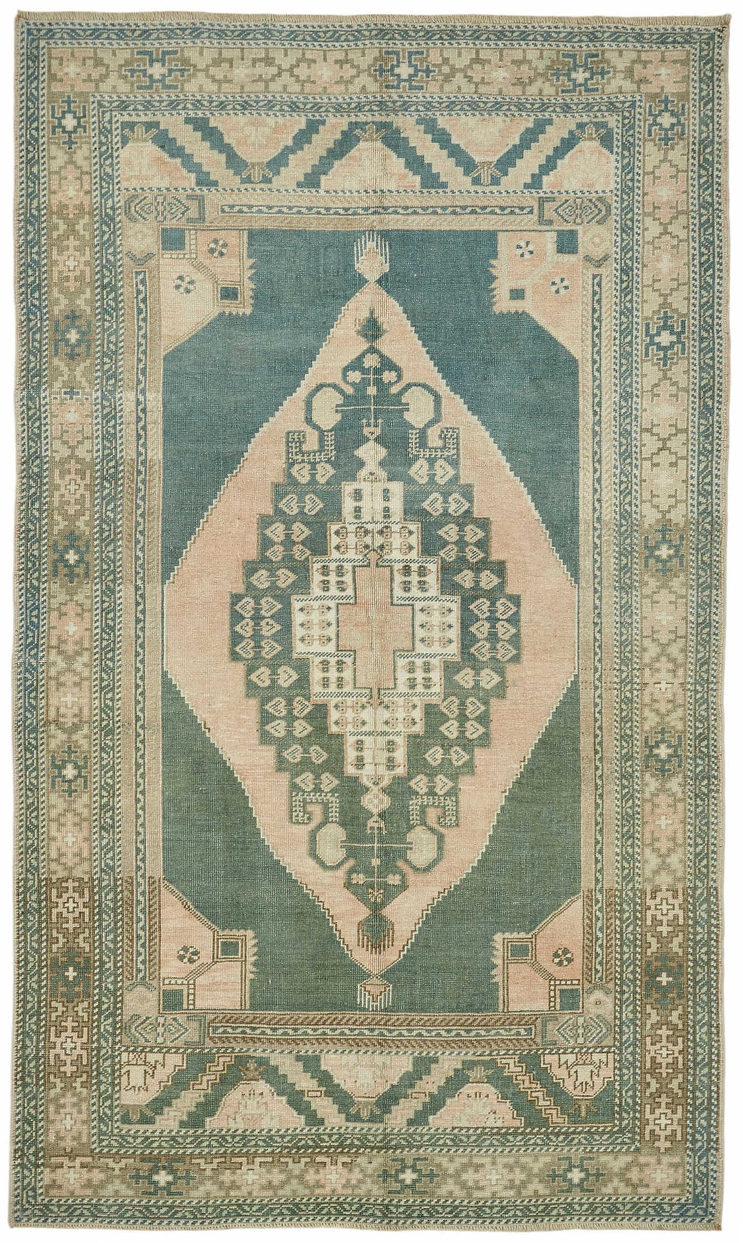 5x9 Beige Vintage Anatolian Rug - 49412