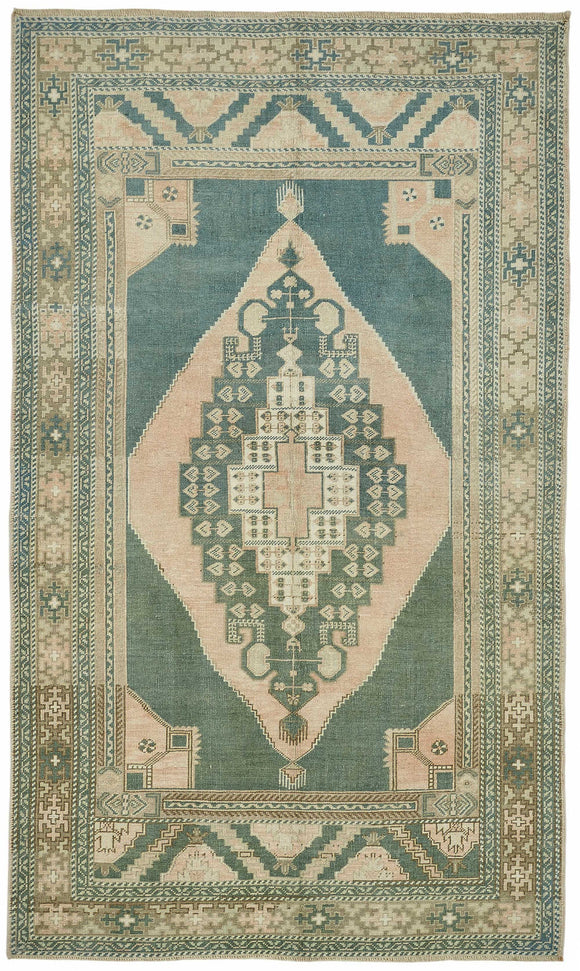 5x9 Beige Vintage Anatolian Rug - 49412