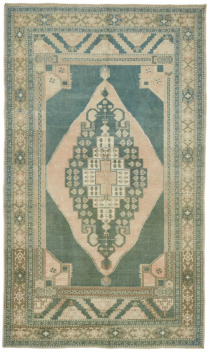 5x9 Beige Vintage Anatolian Rug - 49412