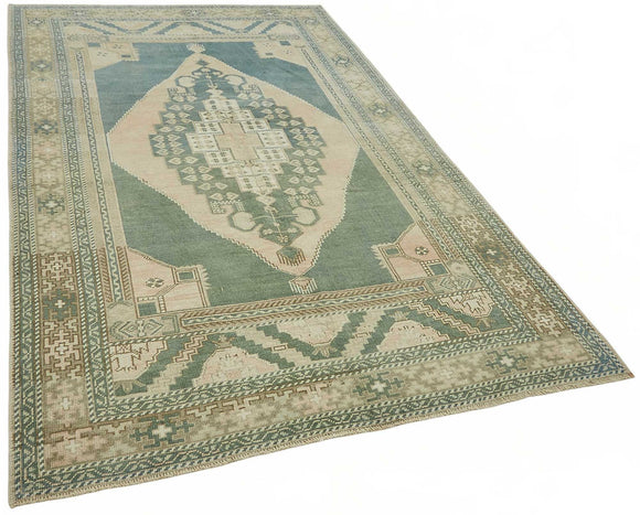5x9 Beige Vintage Anatolian Rug - 49412
