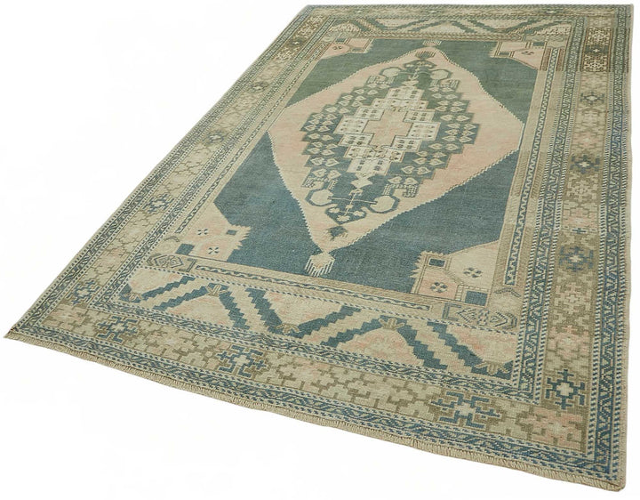 5x9 Beige Vintage Anatolian Rug - 49412