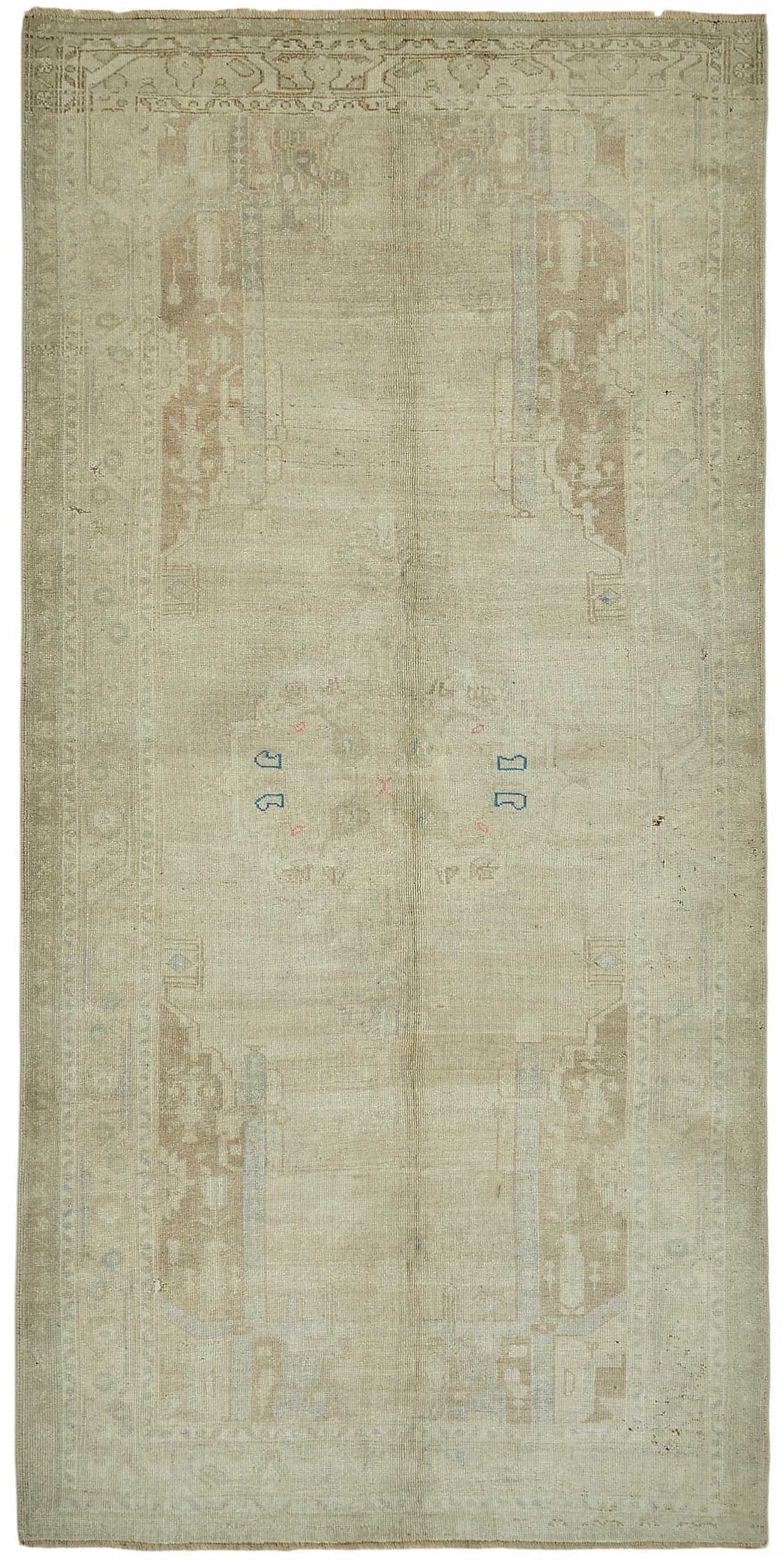 5x11 Beige Vintage Anatolian Rug - 49414