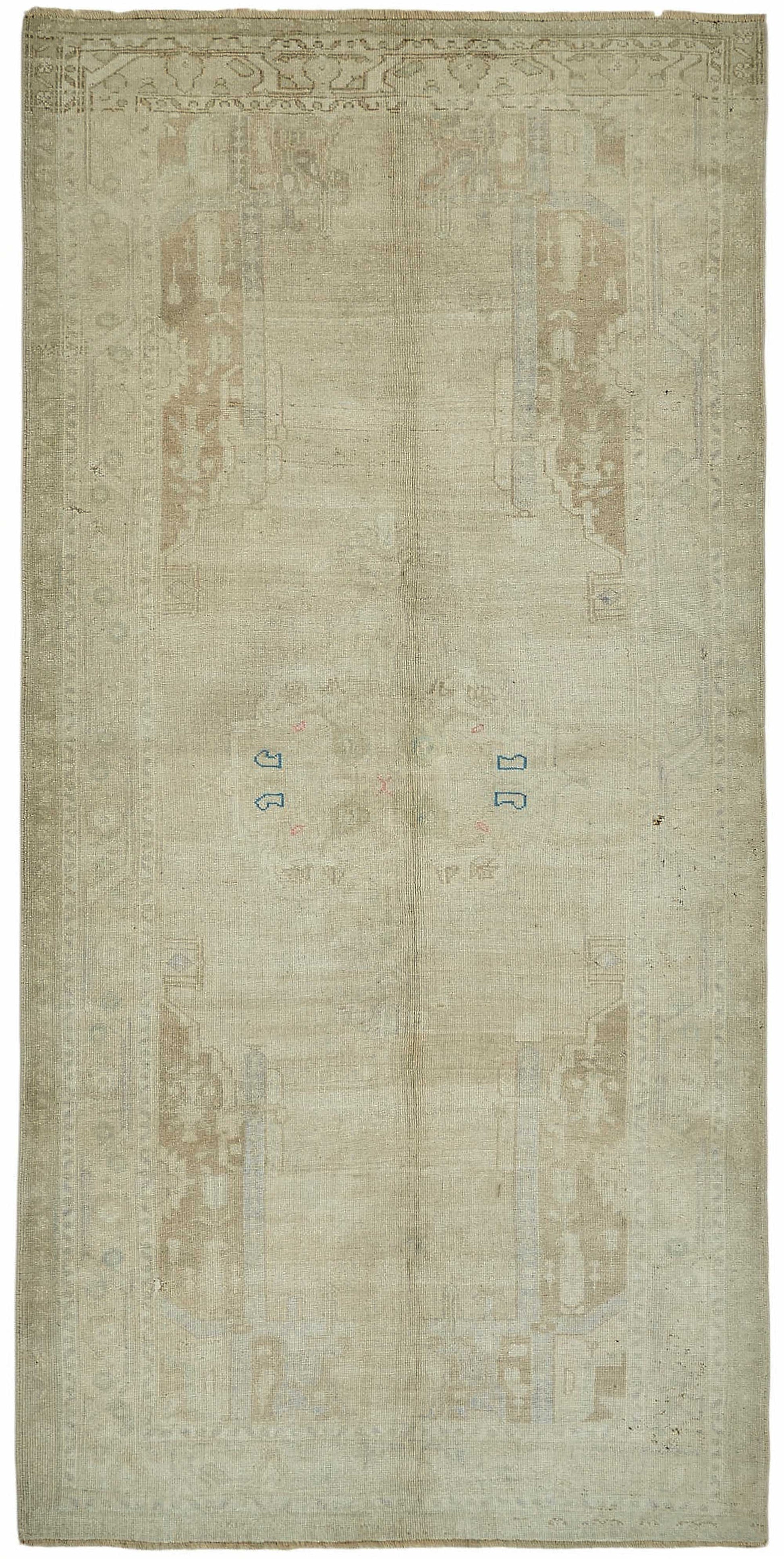 5x11 Beige Vintage Anatolian Rug - 49414