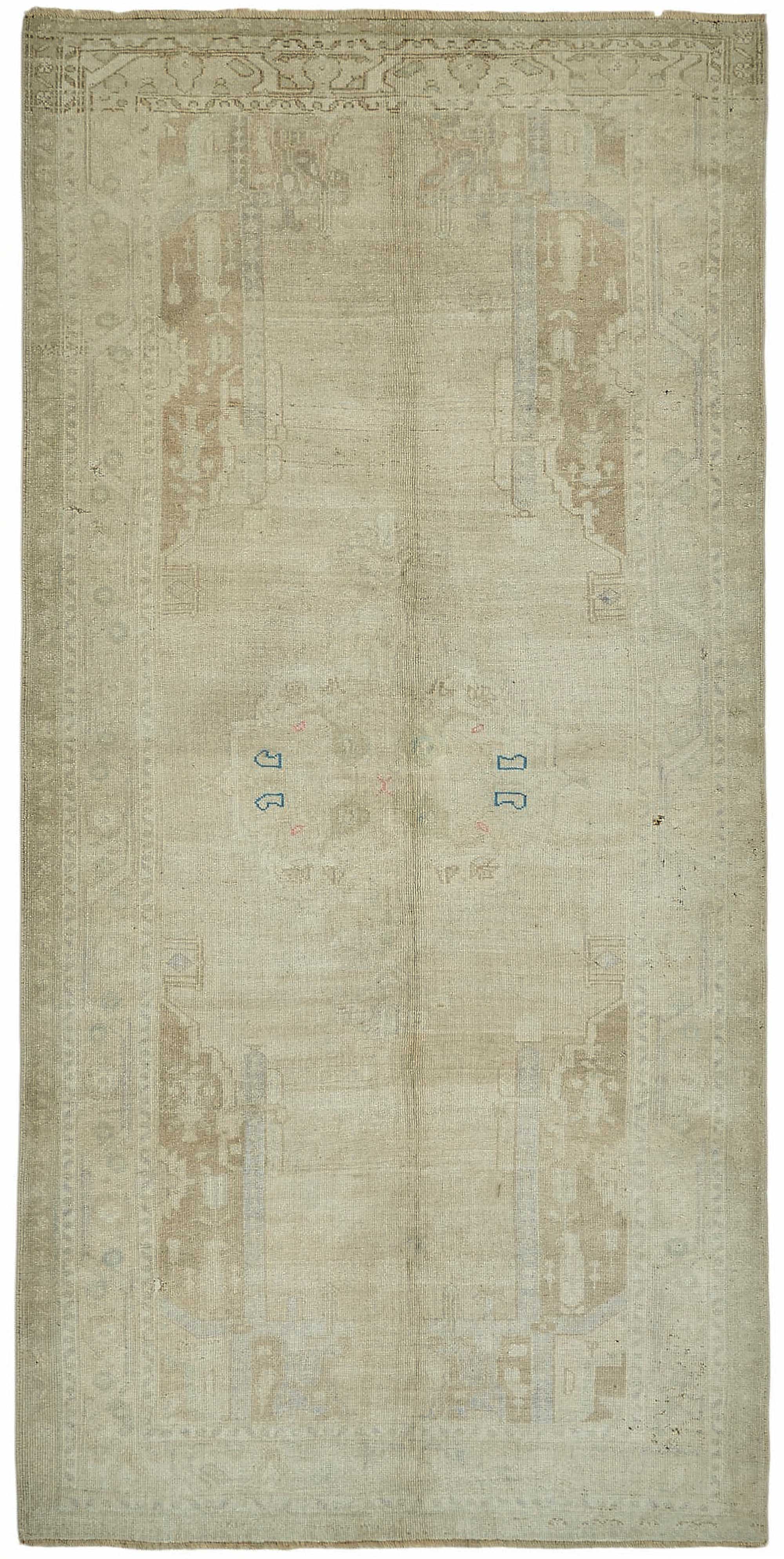 5x11 Beige Vintage Anatolian Rug - 49414