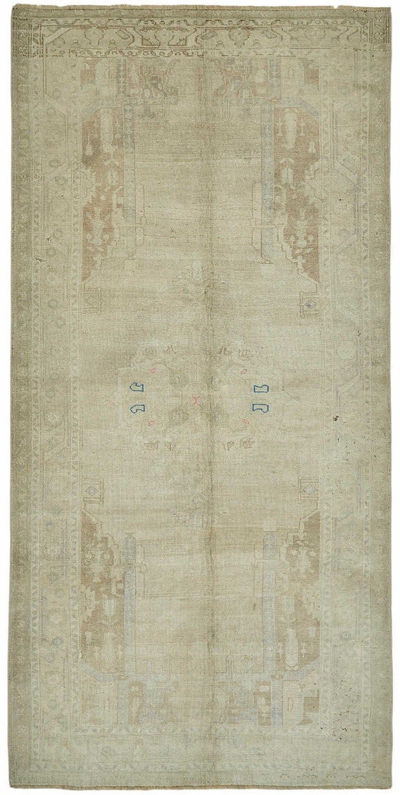 5x11 Beige Vintage Anatolian Rug - 49414