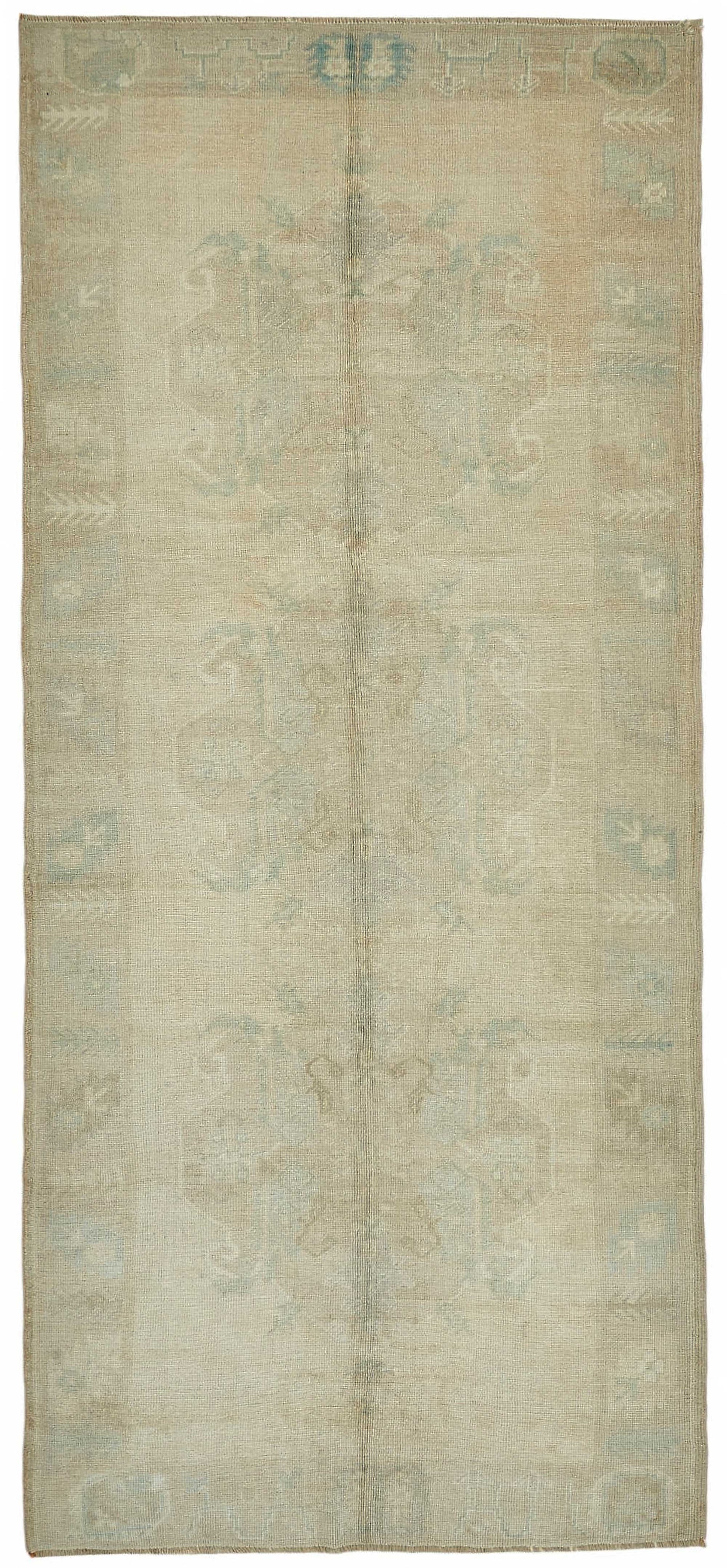 5x11 Beige Vintage Anatolian Rug - 49417