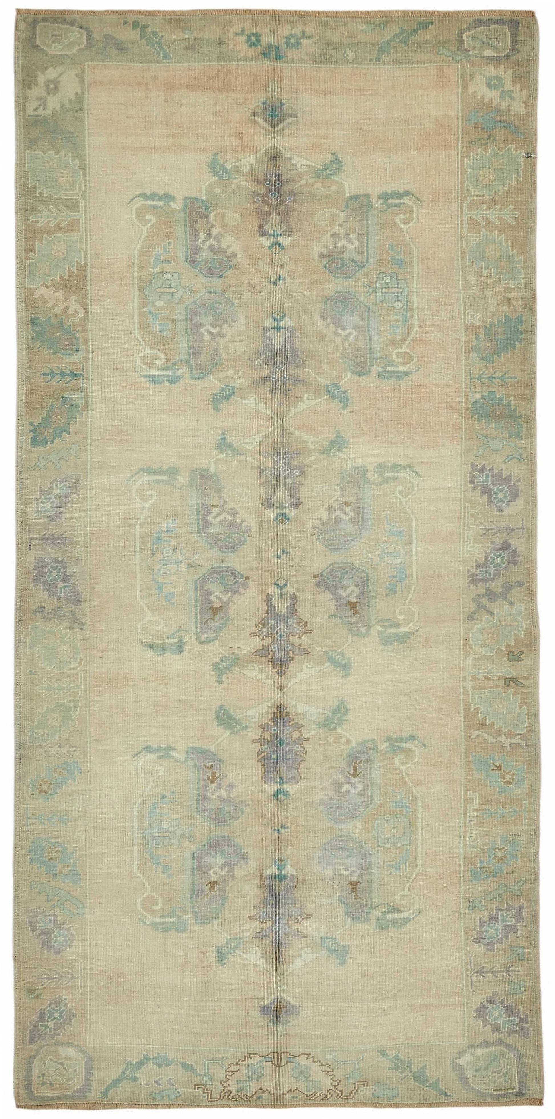 5x10 Beige Vintage Anatolian Rug - 49418