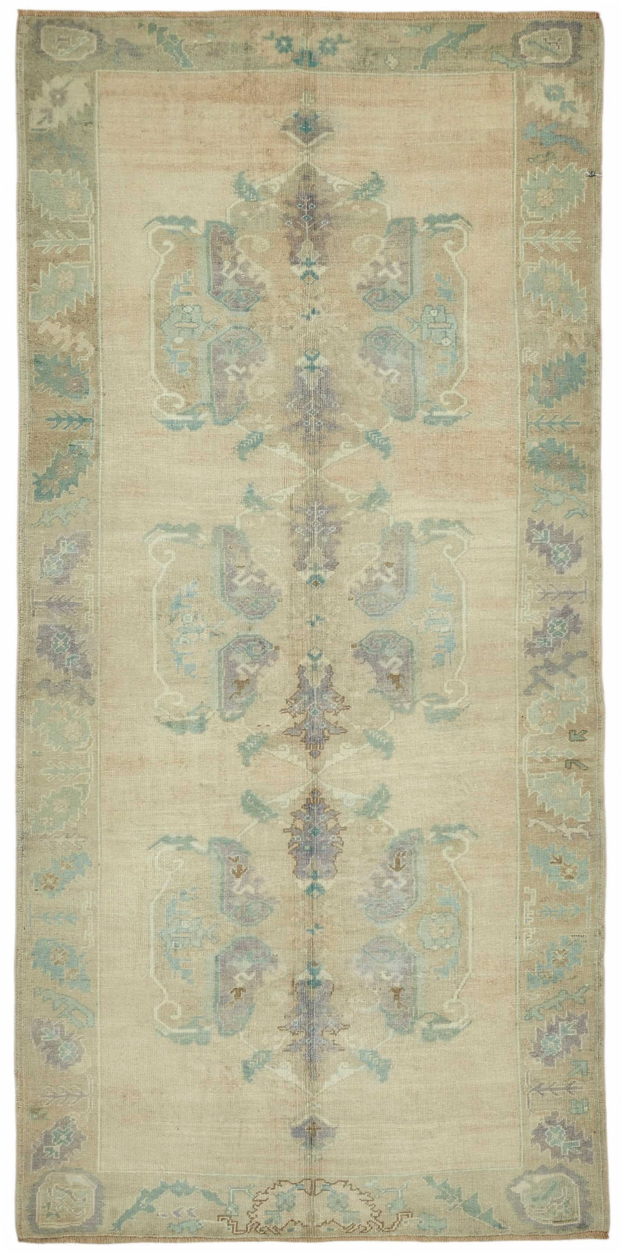 5x10 Beige Vintage Anatolian Rug - 49418