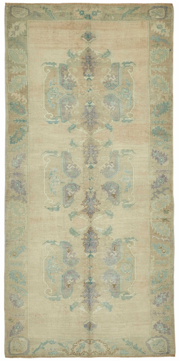 5x10 Beige Vintage Anatolian Rug - 49418