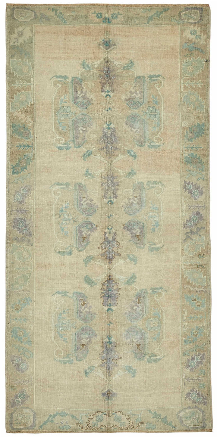 5x10 Beige Vintage Anatolian Rug - 49418