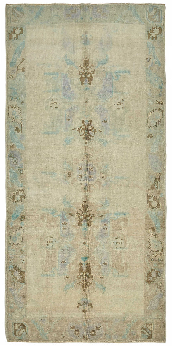 5x11 Beige Vintage Anatolian Rug - 49423