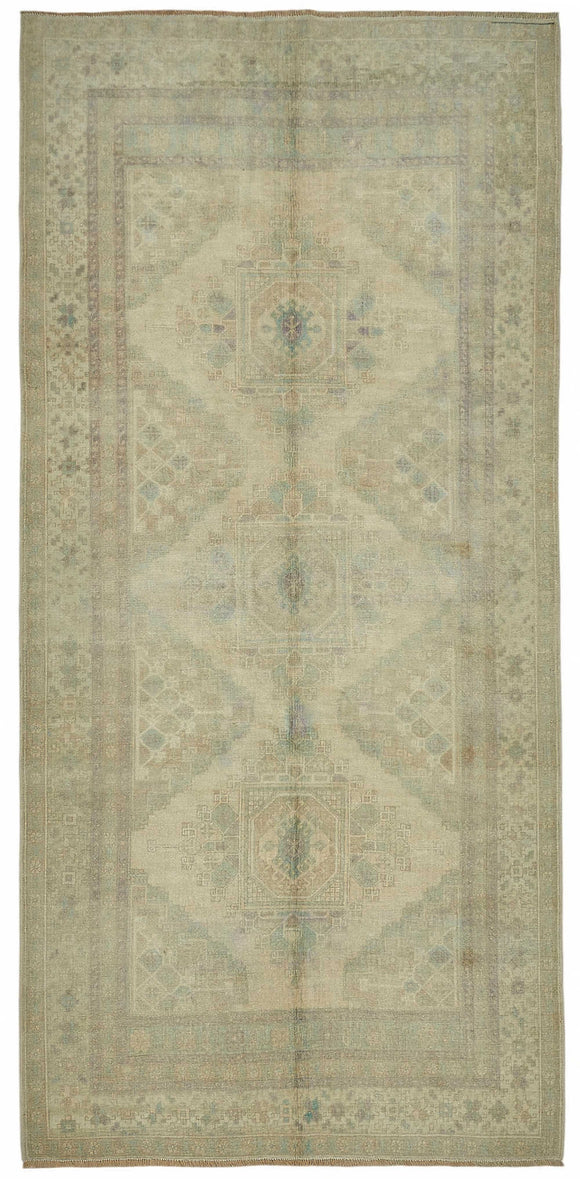 5x11 Beige Vintage Anatolian Rug - 49425