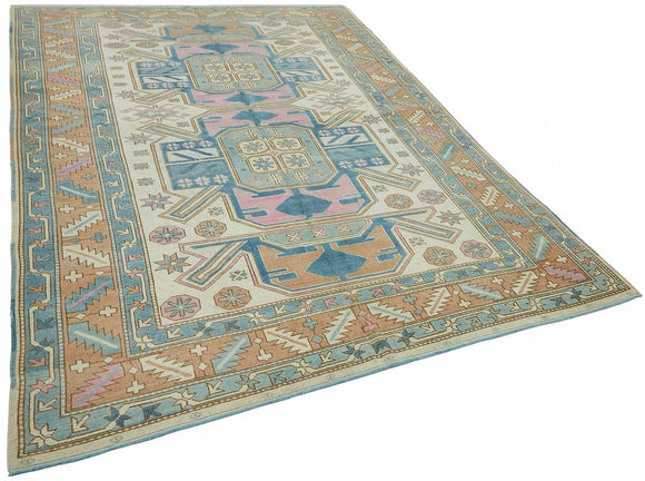 7x9 Beige Vintage Anatolian Rug - 49426