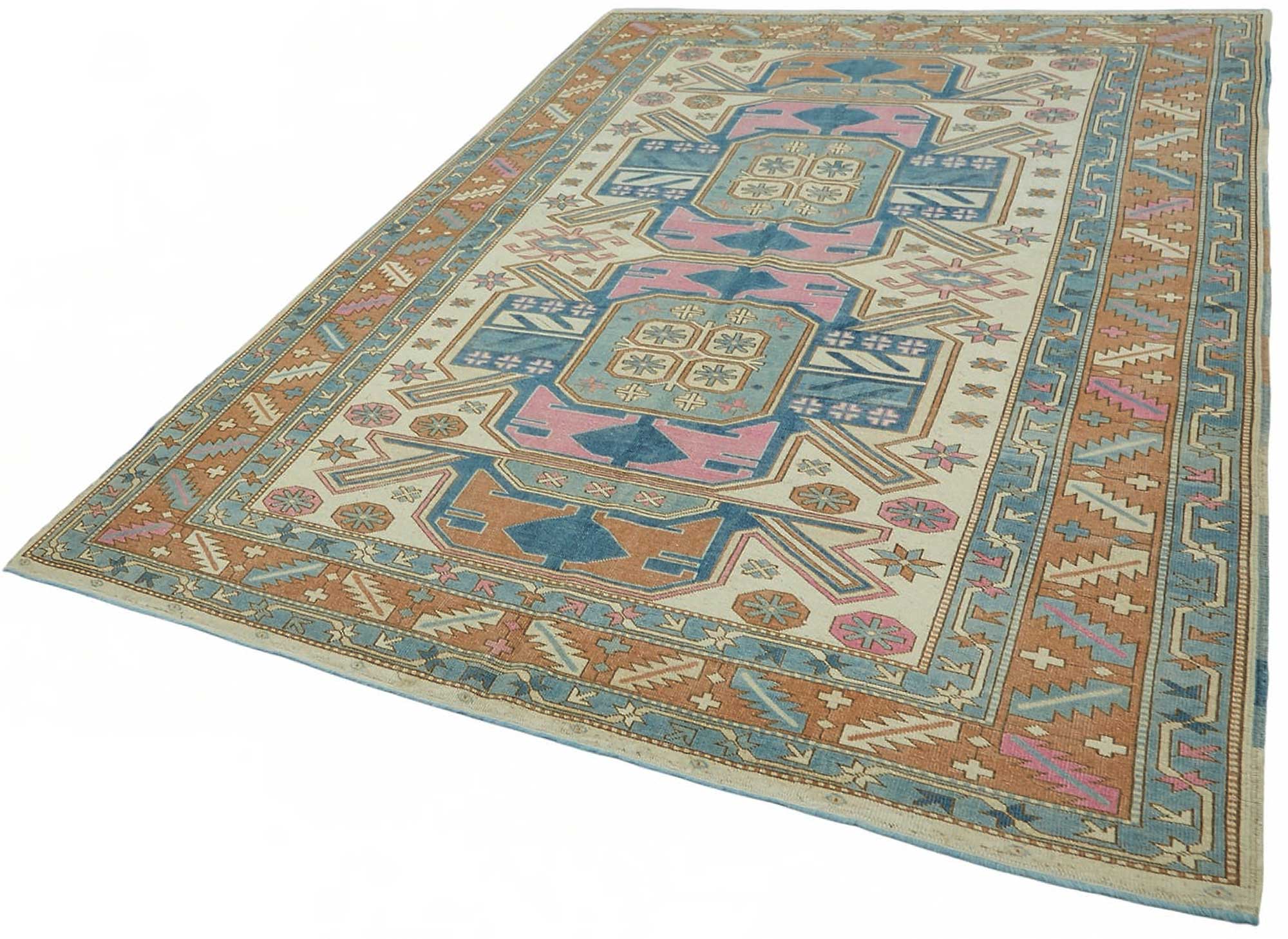 7x9 Beige Vintage Anatolian Rug - 49426