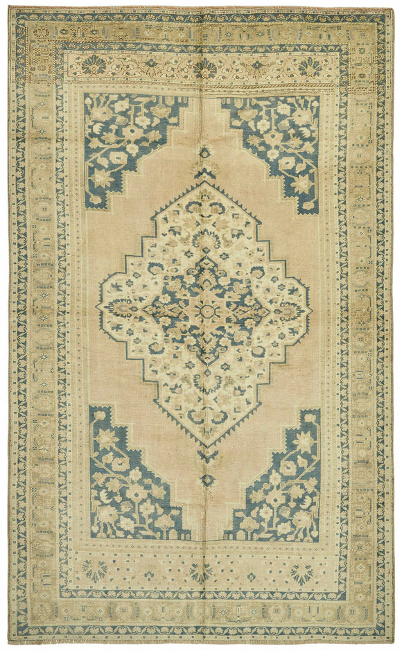 7x11 Beige Vintage Anatolian Rug - 49431