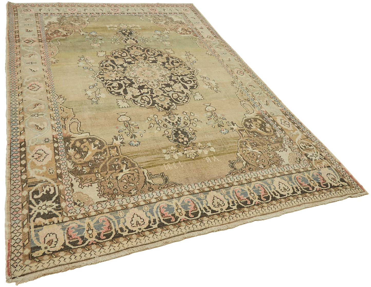 7x10 Beige Vintage Large Area Rug - 49439