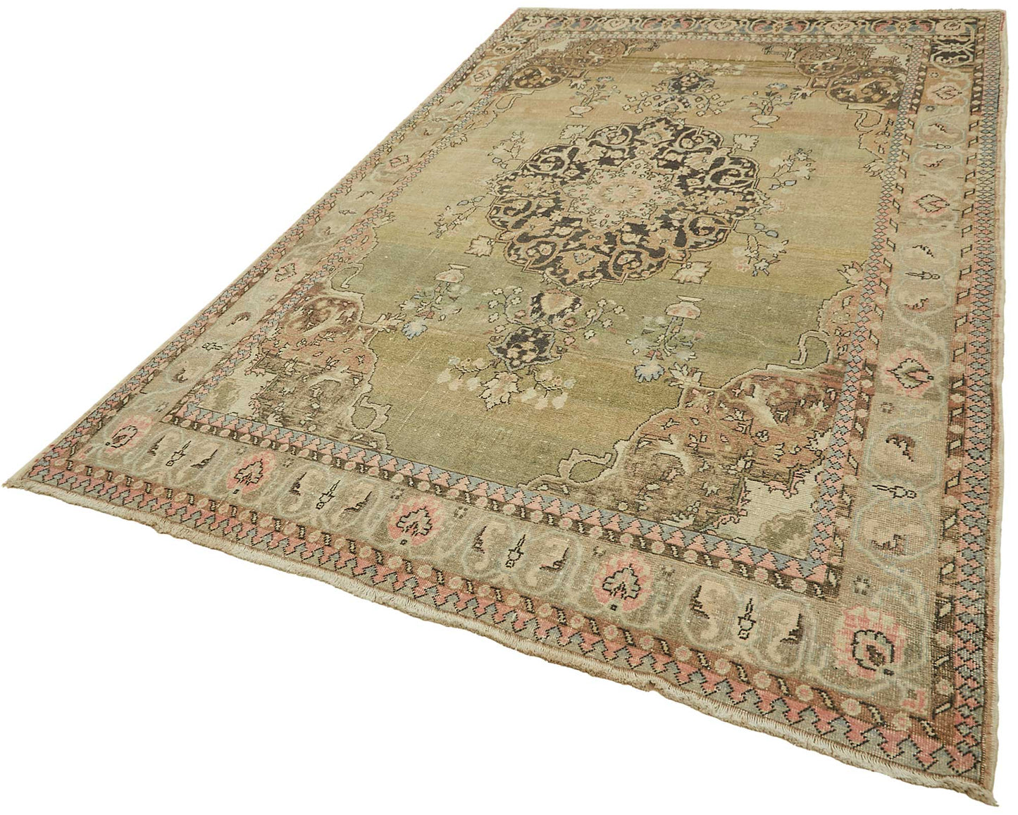 7x10 Beige Vintage Large Area Rug - 49439