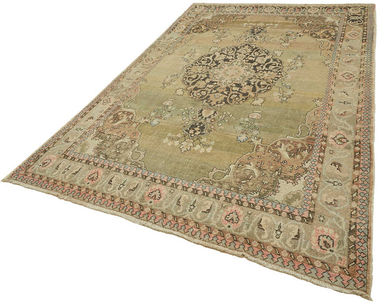 7x10 Beige Vintage Large Area Rug - 49439