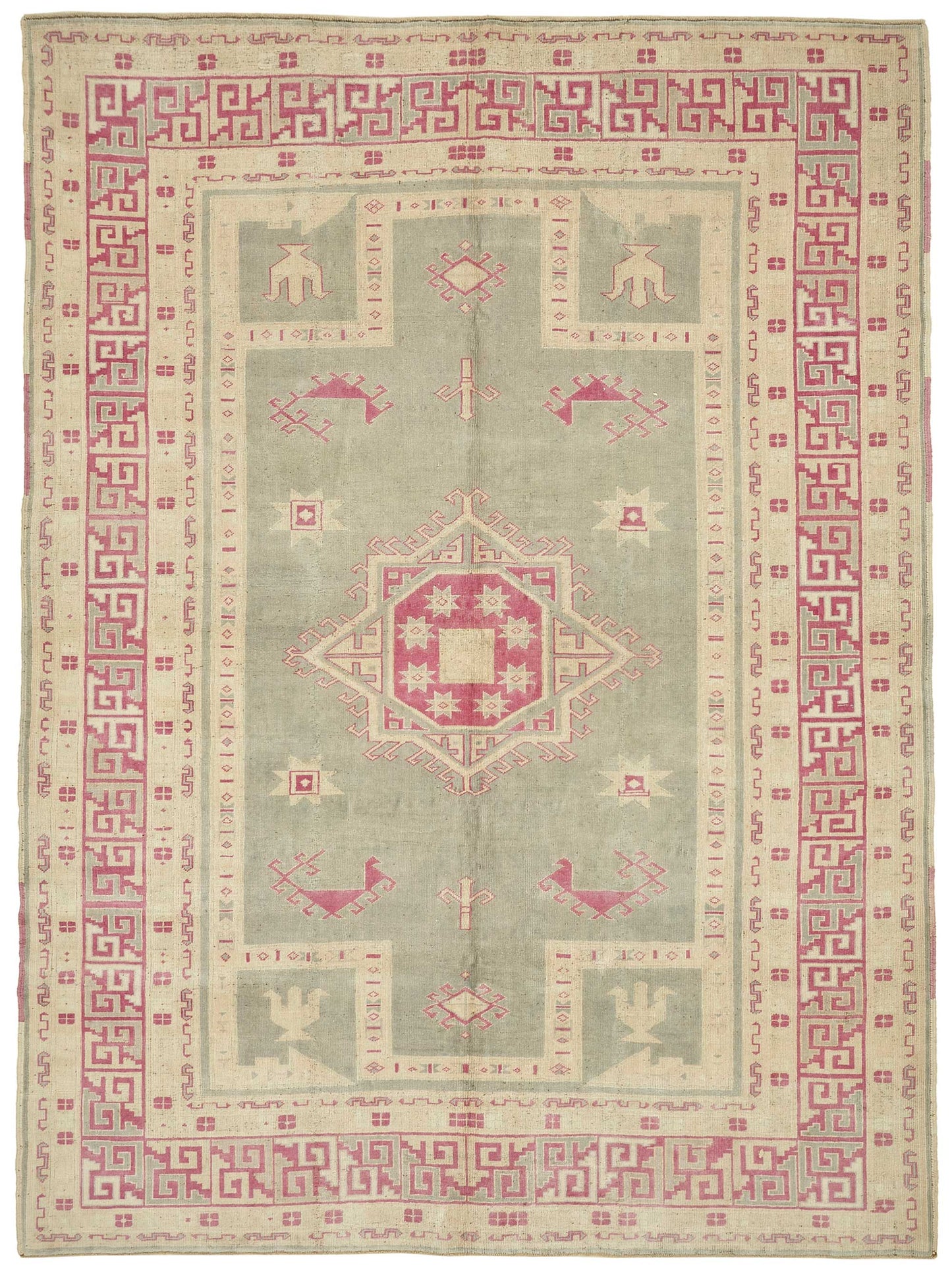 7x10 Beige Vintage Large Area Rug - 49441