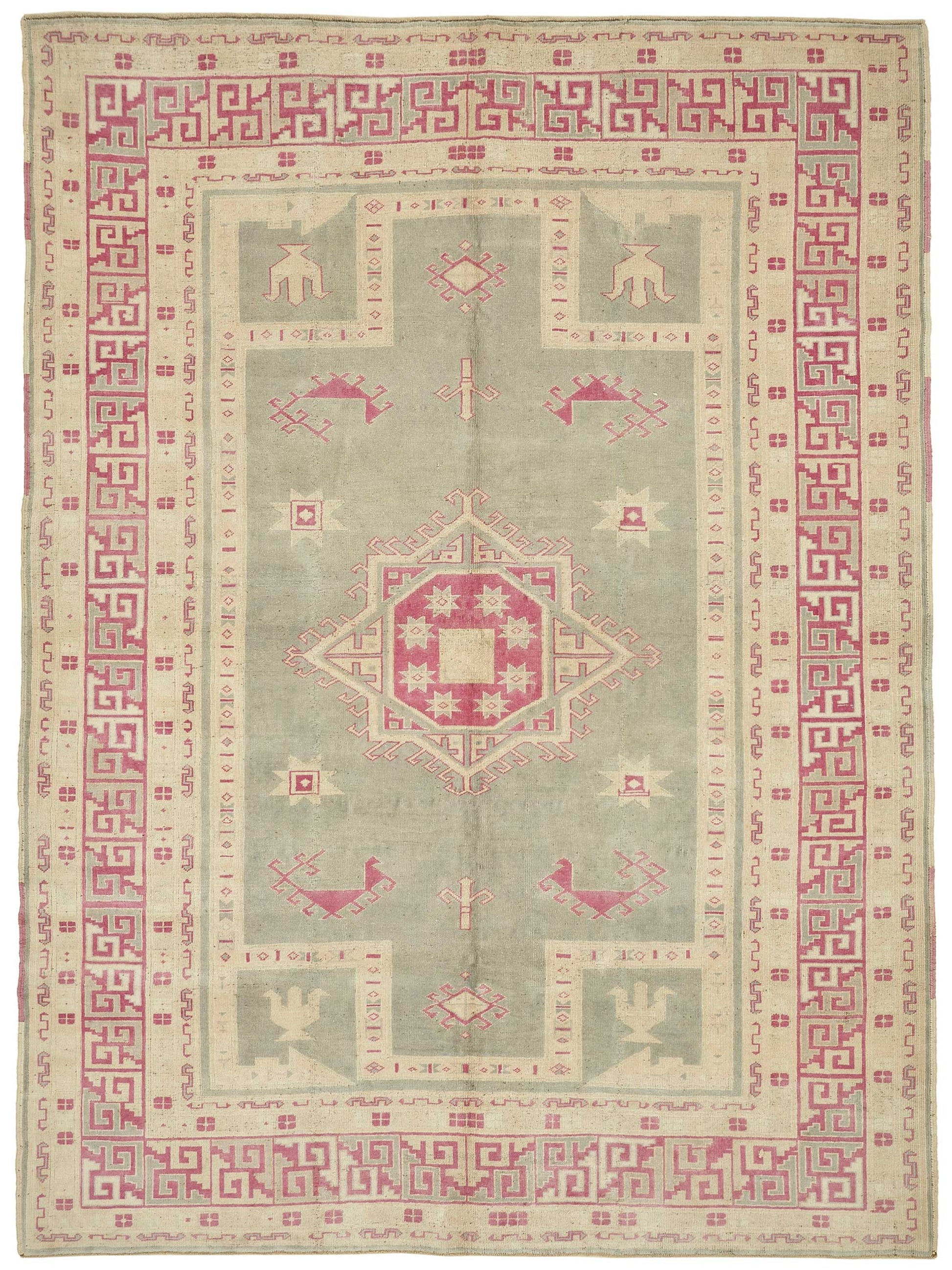 7x10 Beige Vintage Large Area Rug - 49441