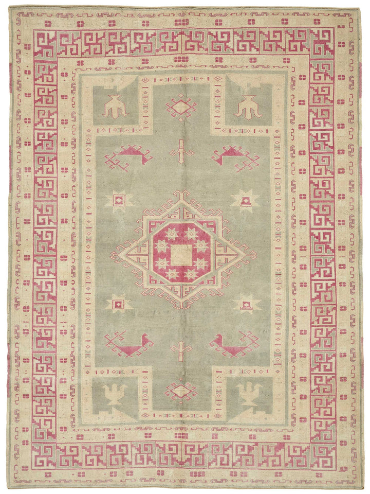 7x10 Beige Vintage Large Area Rug - 49441
