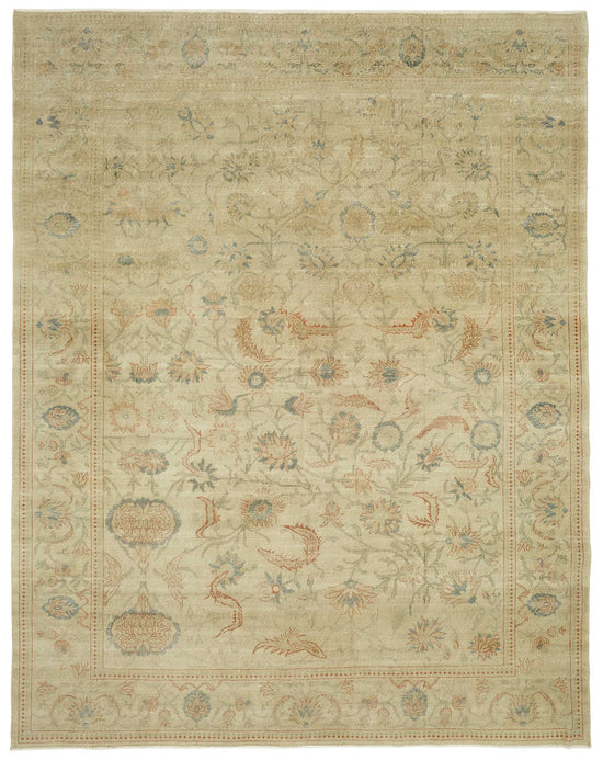 10x13 Beige Vintage Large Area Rug - 49445