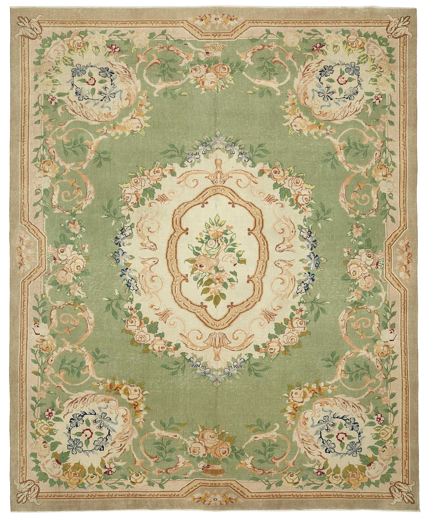 10x12 Beige Vintage Large Area Rug - 49447