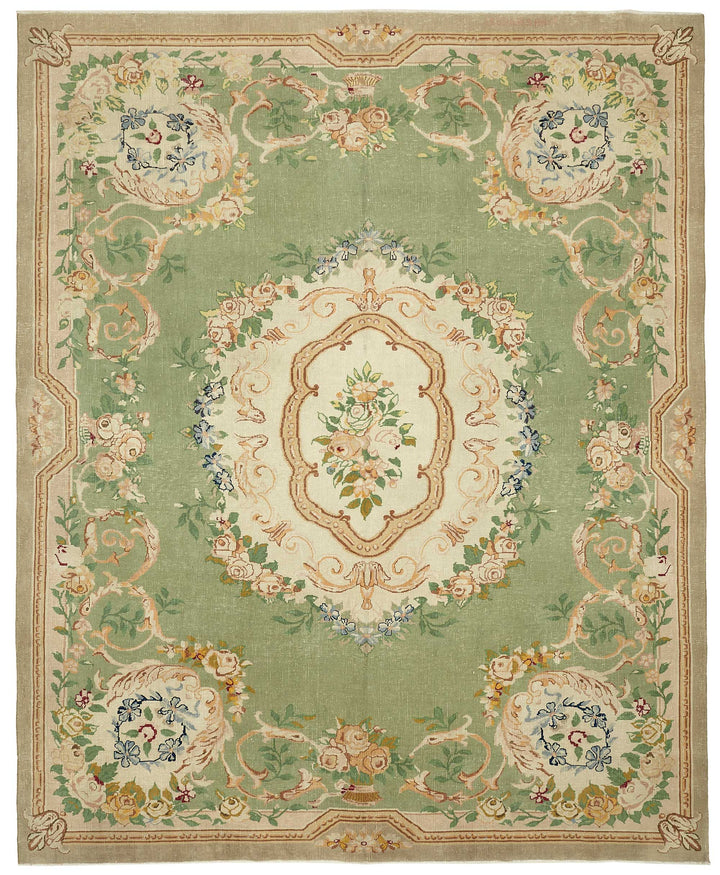 10x12 Beige Vintage Large Area Rug - 49447